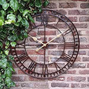 Reloj de pared Westminster gigante, con números romanos para jardín, 80