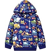 WINPOPLIS Toddler Boys Hoodies Dinosaur Cartoon Pullover Long Sleeve Truck Sweatshirts For Kids 1-7 Years