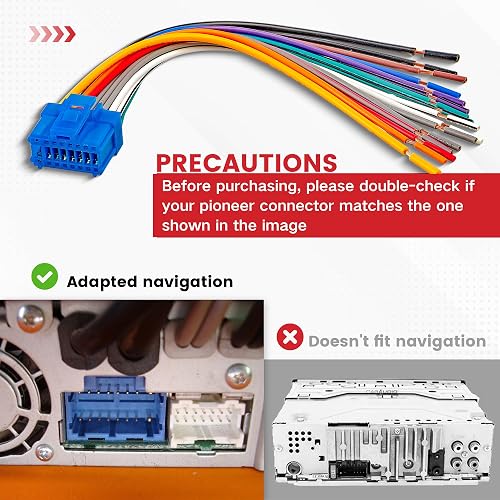 New 16 Pin AUTO STEREO WIRE HARNESS PLUG For PIONEER DEH-4500BT Player