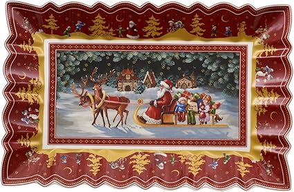 Villeroy & Boch Kuchenplatte eckig Schlittenfahrt Toy's Fantasy 35x22,5