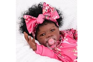 Aori Reborn Baby Dolls Black Girl - 20-inch Black American Realistic Newborn Doll with Feeding Accessories, Great Gift Set for Kids 3+, Grand-Parents, Collectors