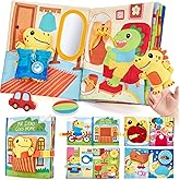hahaland Busy Book for Toddlers 1-3 - Montessori Toys for 1 Year Old Boy Gifts, Sensory Toys, Dinosaur Soft Fabric Activity Book for Fine Motor Skills, Educational Learning Travel Baby Toys 1 Year Old