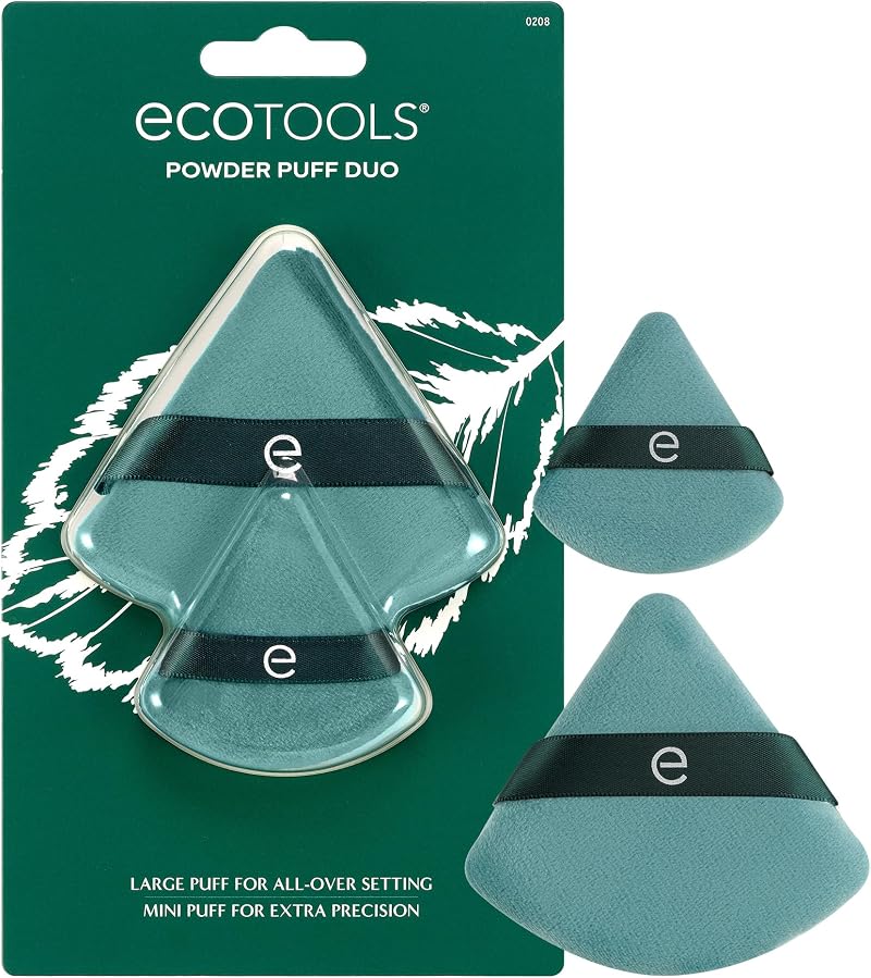 EcoTools Powder Puff Duo Large & Mini Vegan Cruelty-Free 2 Count