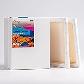 Bianyo 8x10 Inch Stretched Canvas for Painting – 10 Pack, 100% Cotton, Triple Primed & Acid-Free, Heavy-Duty Wood Frame, Blank Art Canvas for Acrylic, Oil, Watercolor & Mixed Media