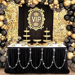 Table Skirt Baby Shower Black Rectangle Tulle Table
