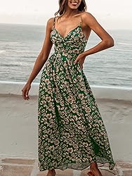 CUPSHE Women's Floral Print V Neck Sleeveless Long