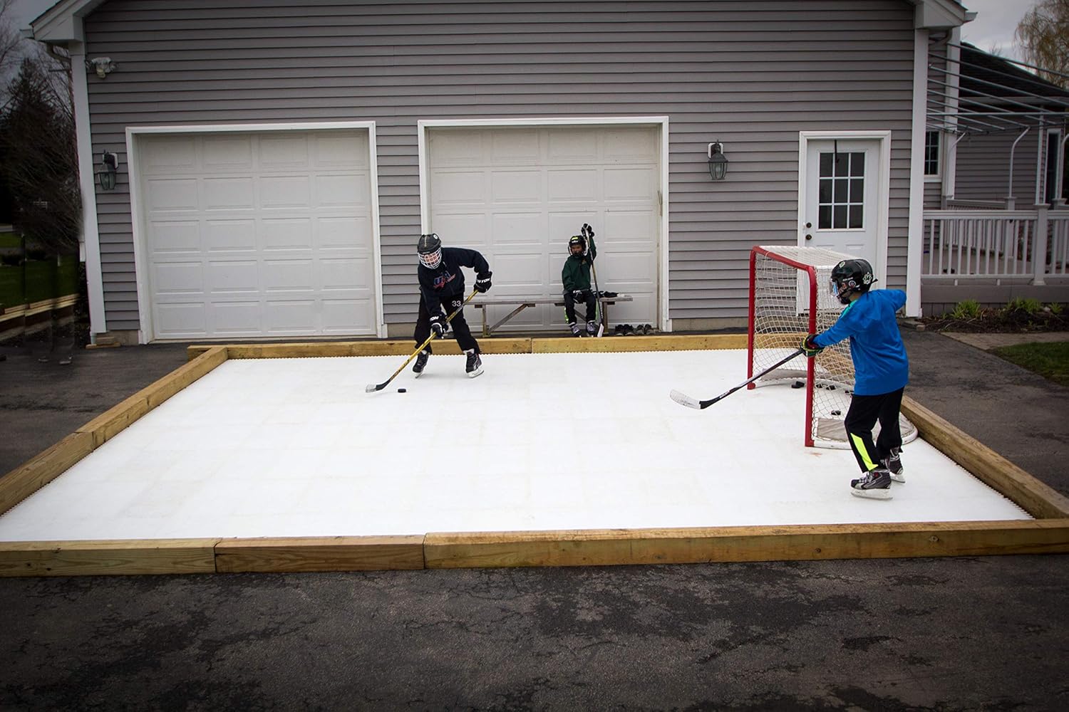 Skate Anytime - Synthetic Ice for Hockey - Skateable Artificial Ice Tiles - Backyard Ice Rink - Starter Kit : Sports & Outdoors