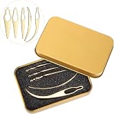 WILLBOND 5 Pcs Interlocking Tool for Locs Dreadlock Metal Box, Gold | Retightening Tools for Sisterlock Care, Crochet Braiding Hair Tightening, Professional Loc Maintenance, Storage Case Included