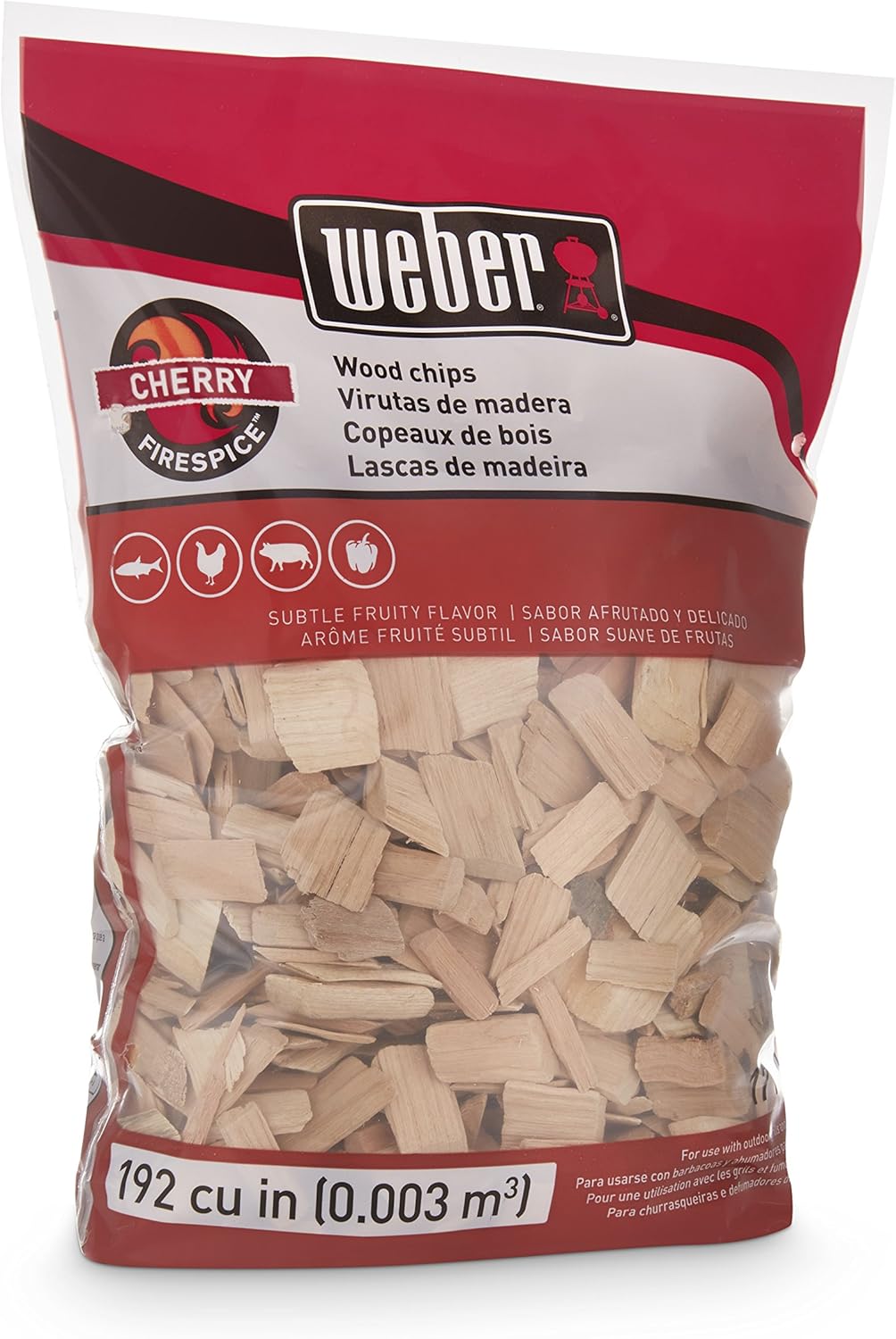 Weber Cubic Meter Stephen Products 17140 Cherry Wood Chips, 192 cu. in. (0.003 cub, 2 lb : Garden & Outdoor