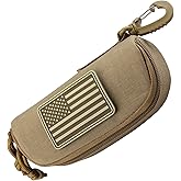 WYNEX Tactical Molle Glasses Pouch, Shockproof Eyeglass Case, Sunglass Case Hard Shell with Patch, Universal Protects Glasses