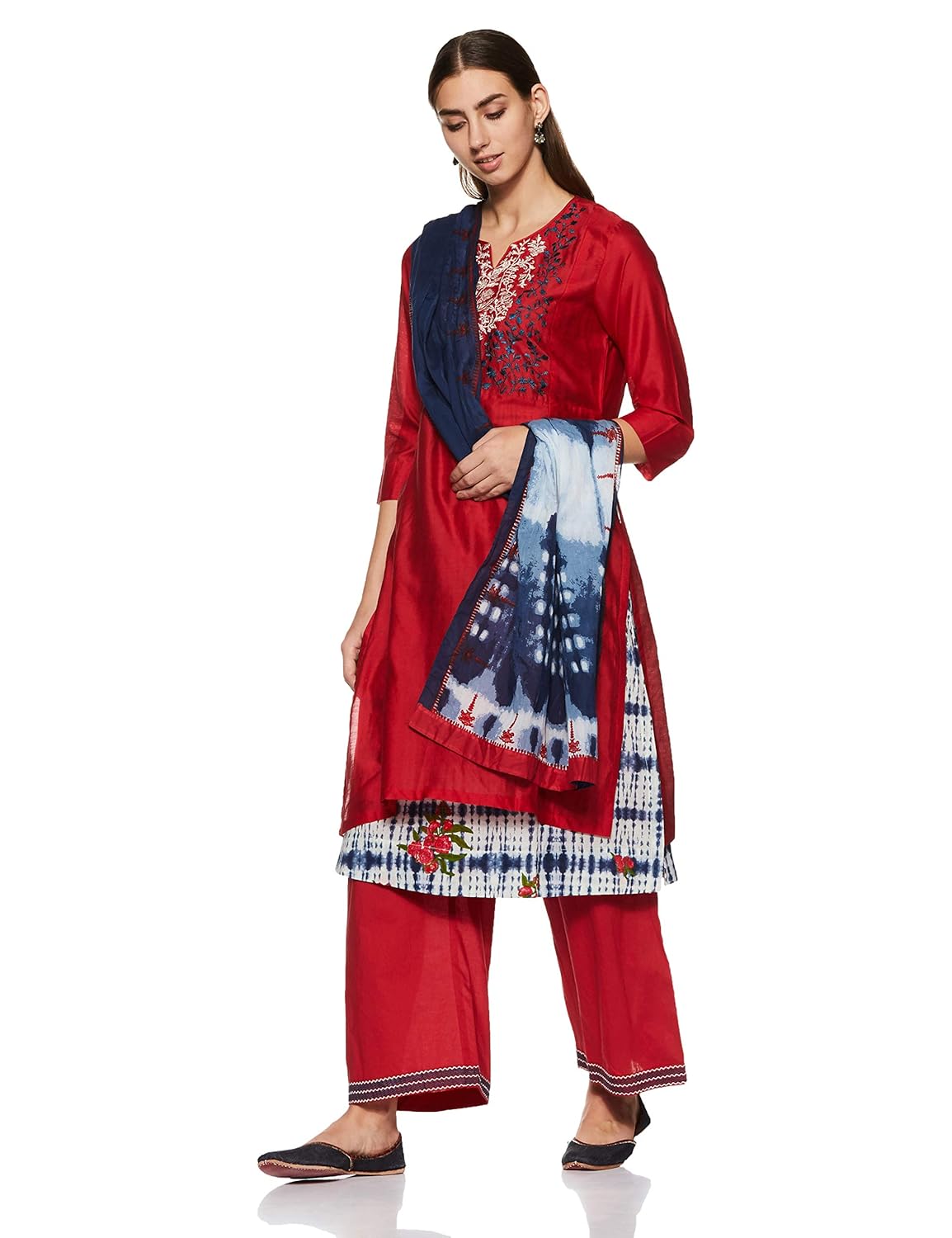 biba women's straight salwar suit set