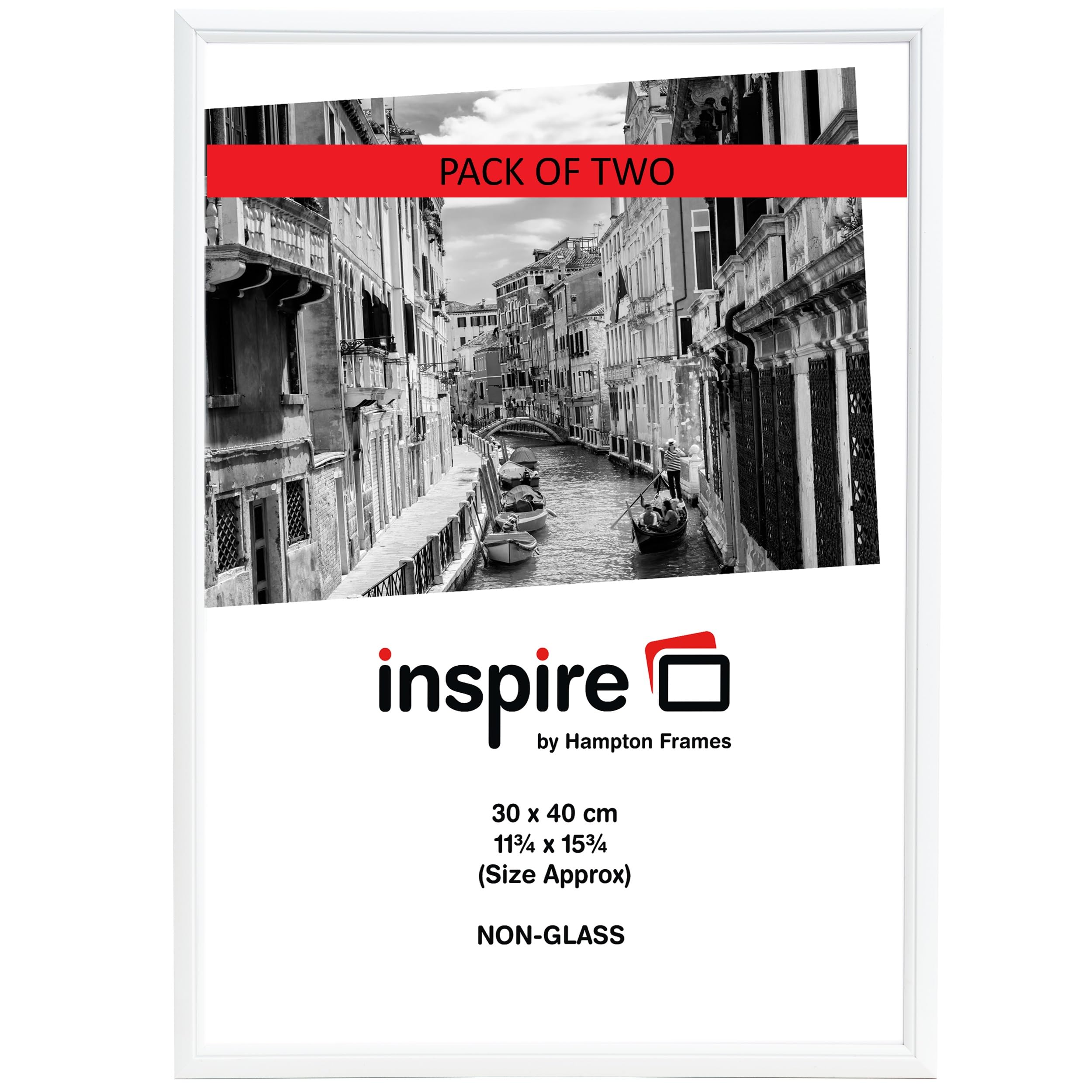 Hampton Frames EASYLOADER 30x40cm White Picture Poster Frame Acrylic (Non-Glass) EAS3040WHPX-2PK