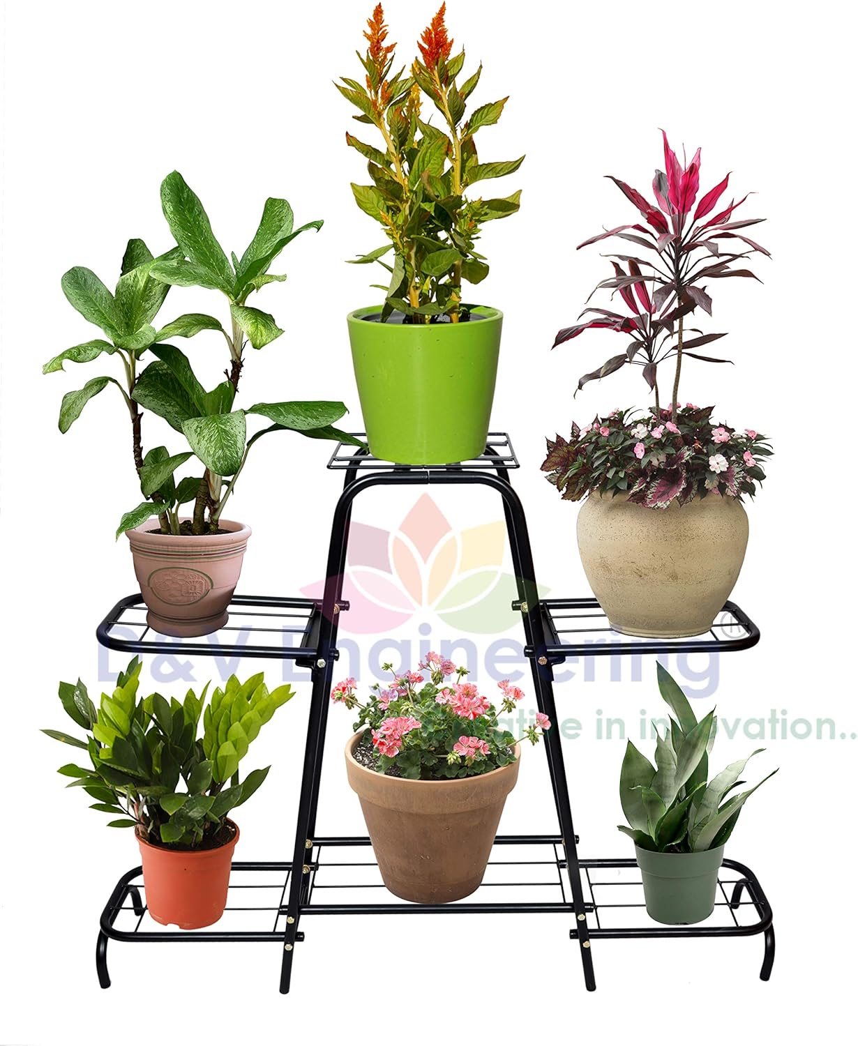 The Ultimate Plant Stands to Bring Life to Your Living Room 4 D&V ENGINEERING - Metal Flower Pot Stand Indoor