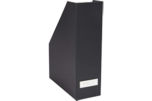 BIGSO BOX OF SWEDEN Bigso Viktoria Magazine Organizer - Durable Magazine Holder for Papers, Manuals and More with Metal Label Holder - File Organizer for Office Desks - 4in x 9.7in x 12.7in - Dark Grey