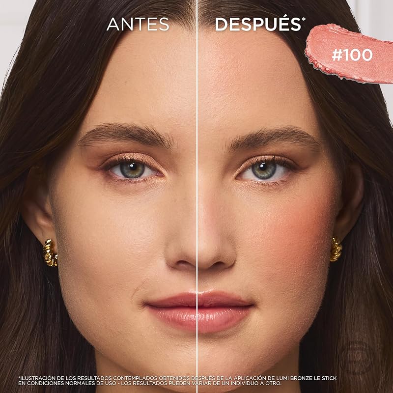 L'Oréal Paris Lumi Le Bronzer Stick Soleil Illuminating Bronzer Stick Construível e esfaçante, proporciona um brilho luminoso e banhado pelo sol