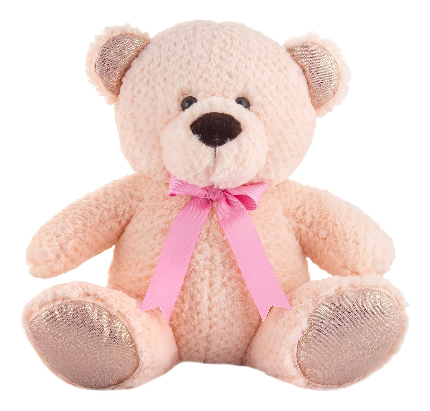 Mirada Cuddly Plush 33cm Sitting Teddy Bear (Peach Teddy) Amazon.in
