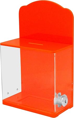 My Charity Boxen Hohe Qualitat Spende Box Mit Ruckwand Gebogen Display Bereich Gesperrt Fur Fundraising Spende Box Ticket Box Box Neon Orange Amazon De Burobedarf Schreibwaren