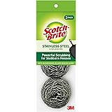 Scotch-Brite Stainless Steel Scrubbers, Ideal for Cast Iron Pans, 3 Scrubbers