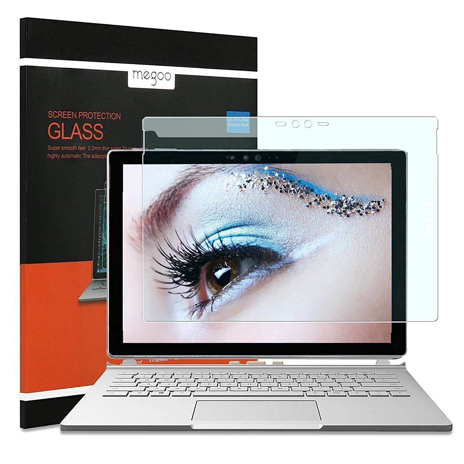 MEGOO Surface Book Screen Protector,(Blue Light Blocking) Protect Eyesight Tempered Glass Screen Protector (Updated Version 2017) Also For Microsoft Surface Book 2 (13.5 Inch)