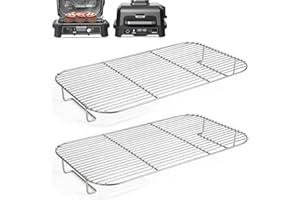 Ericair 2Pcs Stainless Steel Rack Set for Ninja XSKRSTRKXL Woodfire OG800 and OG900 Series, Grill Rack Accessories for Ninja OG850 OG951 Woodfire Pro XL Outdoor Grill & Smoker