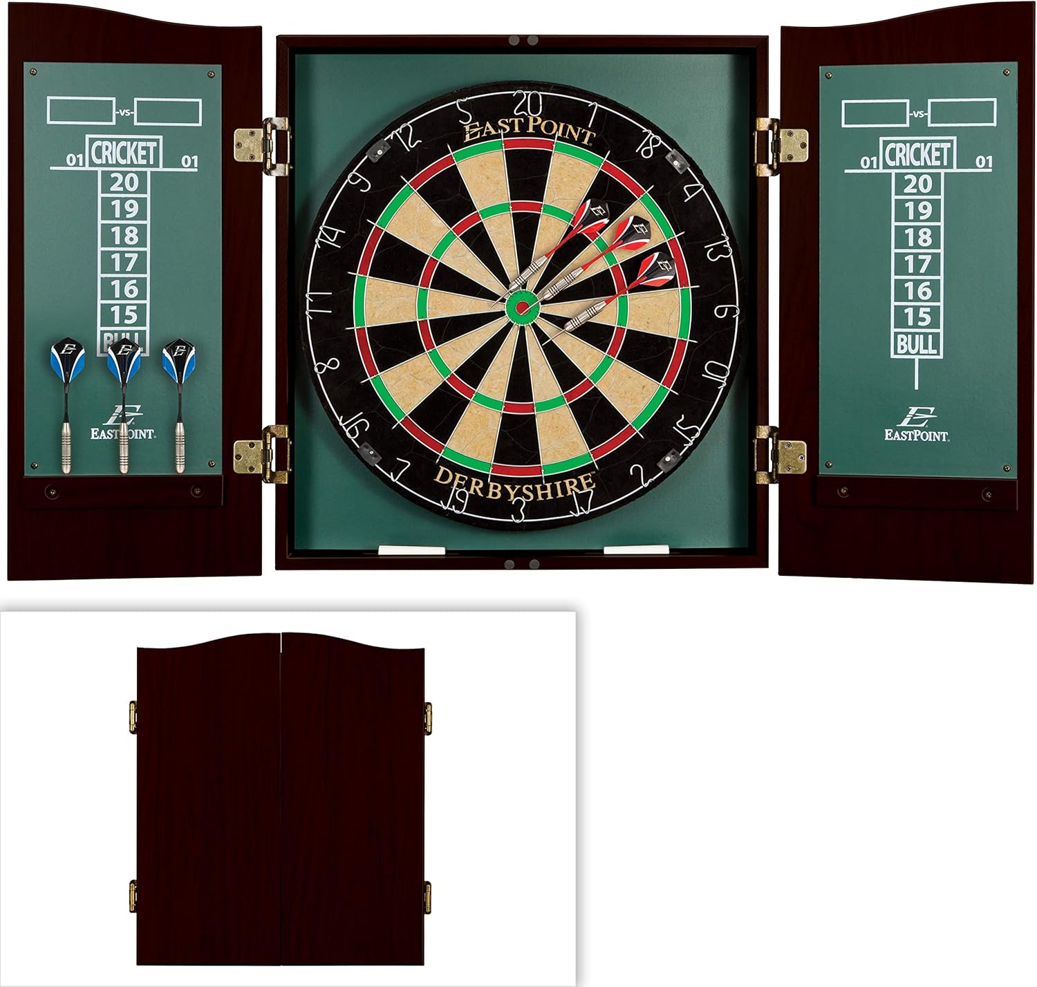 EastPoint Sports Belmont Bristle Dartboard and Cabinet Set - Features Easy Assembly - Complete with All Accessories : Sports & Outdoors