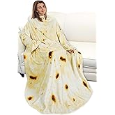 Catalonia Burrito Wearable Blanket with Sleeves and Pocket, Soft Comfy Fleece Snuggy Wrap Throws Blanket Robe for Women and Men