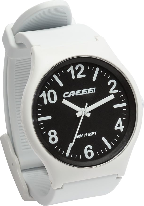 Cressi Watch Echo Reloj Analógico de Cuarzo, Unisex Adulto, Blanco/Negro/Blanco, Uni