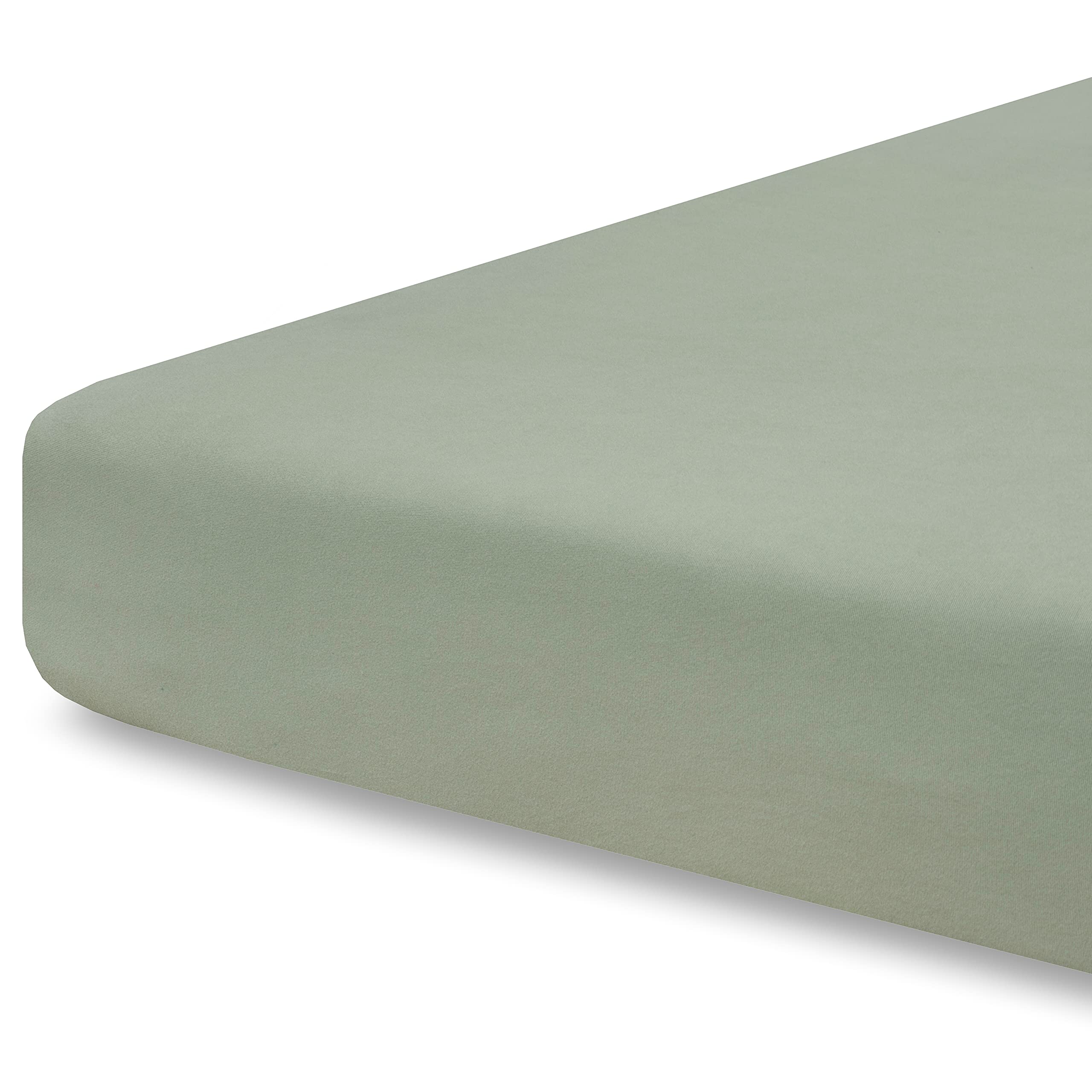 Photo 1 of Pobibaby - Single Solid Premium Fitted Baby Crib Sheets for Standard Crib Mattress - Ultra-Soft Cotton Blend, Safe and Snug, and Stylish Solid Crib Sheet (Sage Green)
