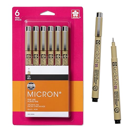 Sakura Pigma Micron Fineliner Pens Archival Black Ink Pens Pens for  Writing, Drawing, or Journaling Black Ink 05 Point Size Pack in  Oman