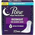 Poise Incontinence Pads for Women/Bladder Leakage Pads/Bladder Control Pads, 8 Drop, Overnight Absorbency, Extra-Coverage Len