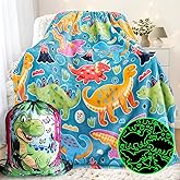 LMKLOP Glow in The Dark Dinosaur Blanket for Boys/Girls/Toddler/Baby, Cute Funny Kids Throw Blanket for Birthday/Toys, Dinosaur Gifts for Boy Age 3-12 40"x 60"