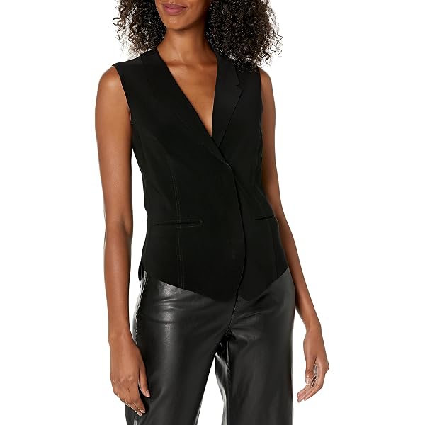 Norma Kamali Women’s Simple Vest – Slim Fit, Bonded Jersey, Notched Lapels For Layering Or Solo Wear - View #10