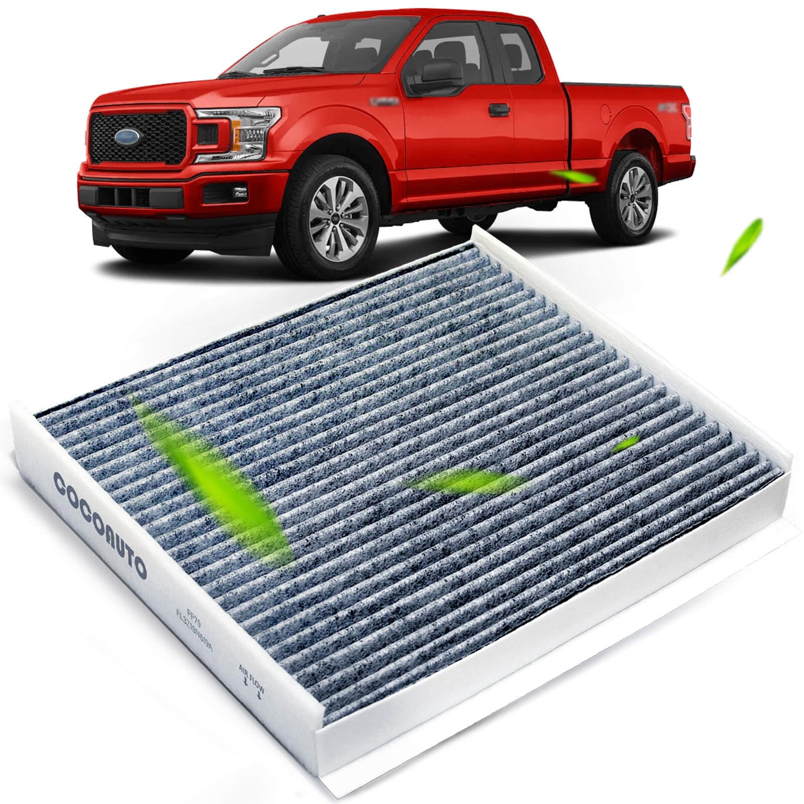 Photo 1 of COCOAUTO Cabin Air Filter for 2015-2023 Ford F150,2017-2023 F250 F350 F450 F550 Super Duty,2018-2023 Expedition Lincoln Navigator FL3Z19N619A FP79 FP9