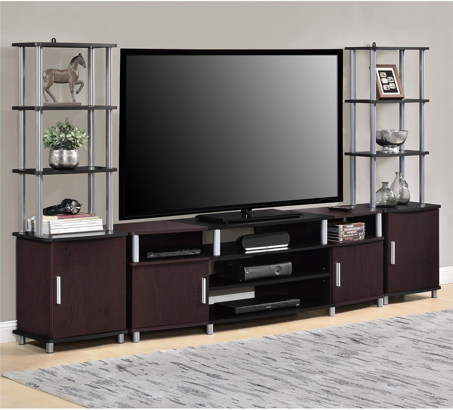 Ameriwood Home Carson TV Stand for TVs up to 70", Cherry: Furniture & Decor