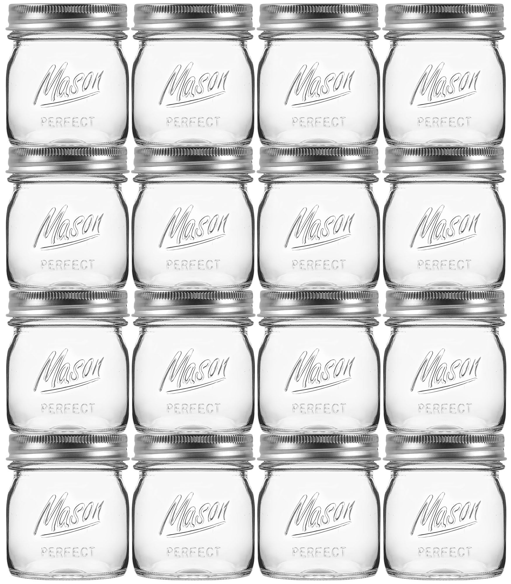 Photo 1 of Esrentle 16 Pack 8 oz Mason Jars with Regular Airtight Lids - Glass Canning Jars 8 oz, Mini Mason Jars for Jam, Jelly, Honey, Overnight Oats, Party Favors, Shower Favor, Separable Lids