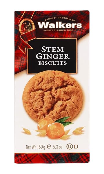 WALKER’S SHORTBREAD STEM GINGER COOKIES, SCOTTISH STYLE COOKIES, 5.3 OZ BOX