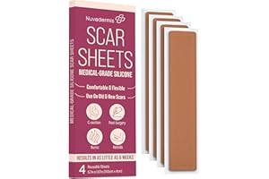 NUVADERMIS Silicone Scar Sheets - Extra Long Scar Sheets for C-Section, Tummy Tuck, Keloid, and Surgical Scars - Reusable Med