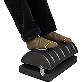 Mind Reader Air-Cloud Memory Foam Under Desk Footrest, Ergonomic Support for Back, Hip, Legs, Knees & Feet, Adjustable Height, Memory Foam, Black