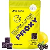PROXY Just Chill Stress Relief Gummies | Daily Calm with Ashwagandha, Magnesium, L-Theanine, Lemon Balm & Passionflower | Natural Stress Support & Relaxation | Vegan BlackBerry Lemon, 30 Count