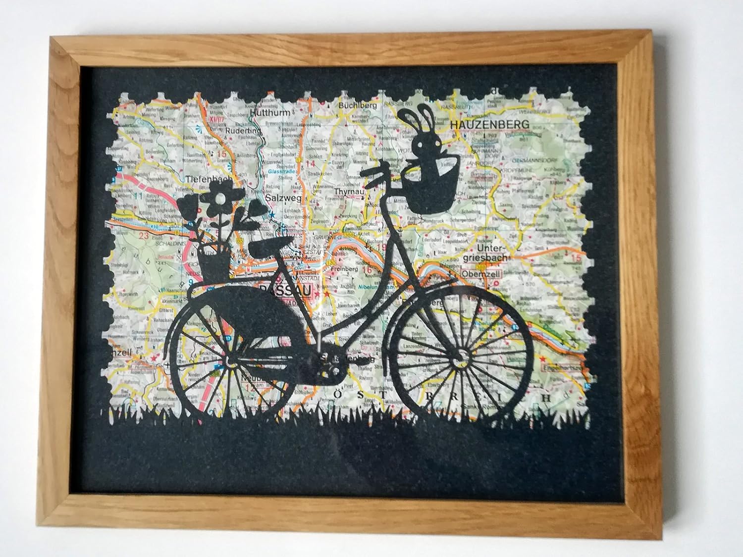 Bilderrahmen mit Scherenschnitt Fahrrad: Amazon.de: Handmade