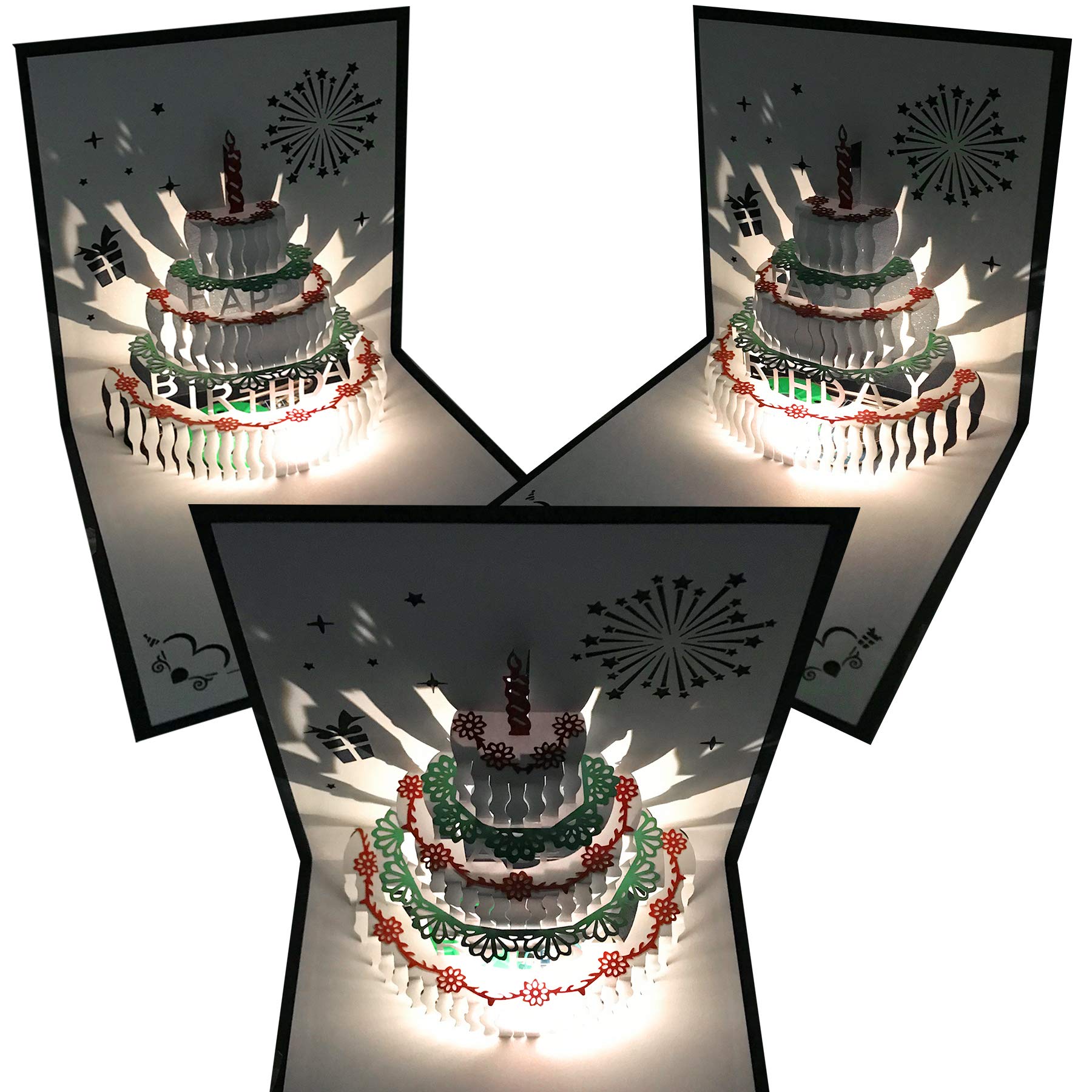 Mua Akeydeco 3D Pop Up Birthday Cards,Warming LED Light Cake Music ...