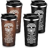 Ziliny 4 Pcs Christian Gifts for Men 17 oz Coffee Tumbler Inspirational Man of God Mugs Stainless Steel Tumbler with Lid Father's Day Religious Spiritual Gift Set