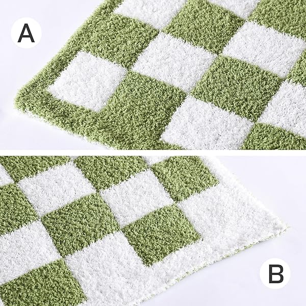 PANKU CHECKERED BLANKET, ULTRA SOFT GREEN CHECKERED THROW BLANKET, WARM FLUFFY CHECKERBOARD BLANKET FOR COUCH AND SOFA (50X60 INCHES, GREEN)