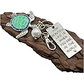 Sea Turtle Keychain, Quote Keychain, Valentines Day Gifts for Wife, Birthday Gifts for Her