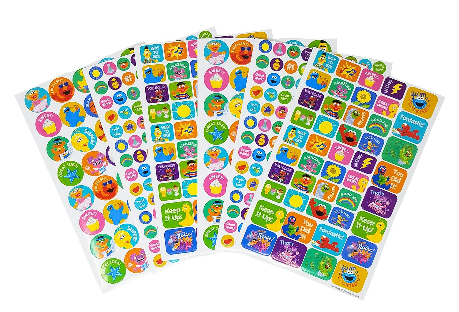 Sesame Street 400+ Fun & Reward Sticker Book | 6 Sheets | Incentive Stickers for Kids | Great for Teachers, Parents, or Caregivers | Incentives, Crafts and Scrapbooking | by Leap Year Publishing