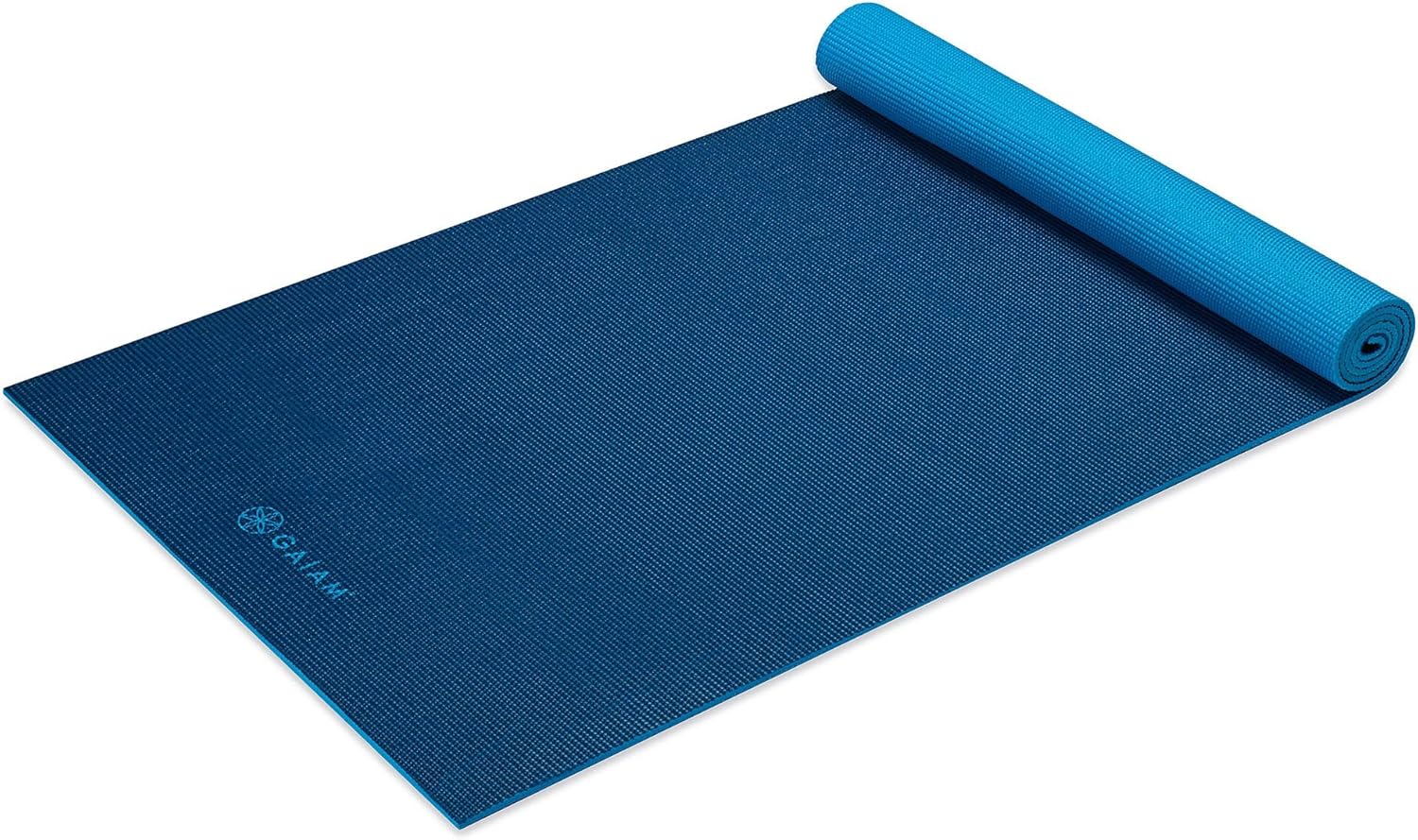 Gaiam Premium Solid TwoSided Yoga Mat, Navy/Blue, 5mm, Mats Amazon