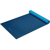 Gaiam Yoga Mat, Solid Color Non-Slip, 6mm | Dual-Color Reversible | Sticky Non-Slip Surface | 68"L x 24"W | Yoga, Pilates &amp; Floor Workouts