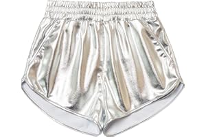 Perfashion Girls Metallic Shorts Sparkly Shiny Hot Pants Gold/Silver/Pink Outfit