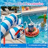 Cadoal 2 Pack Lilo Pool Inflatables 4 in 1 Water Hammock With Drink Holders view 8
