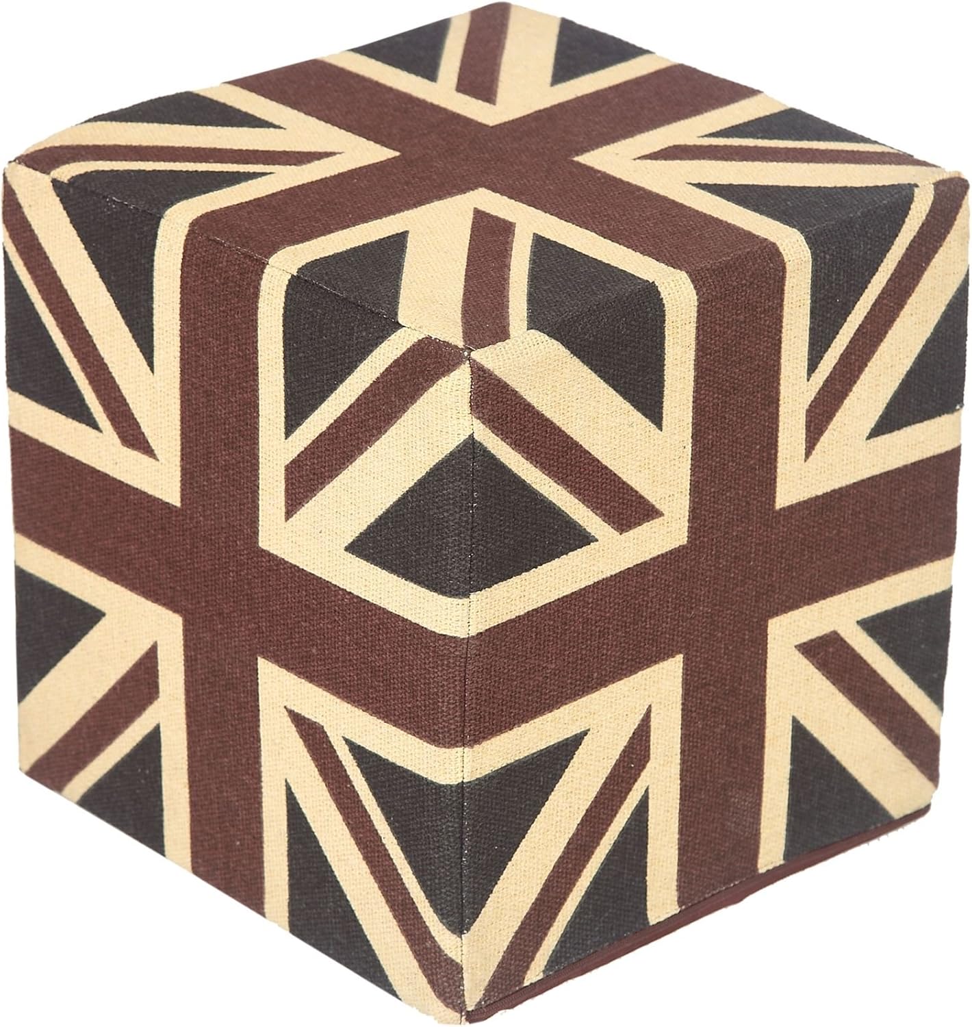 HOMESCAPES Design Sitzwürfel Fußhocker Union Jack blau rot Britische